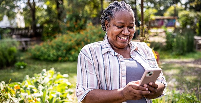 Woman checking her phone