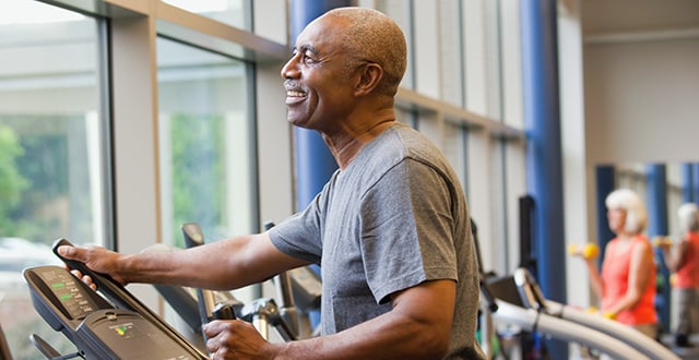 Man running on treadmill