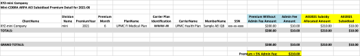 example premium remittance report