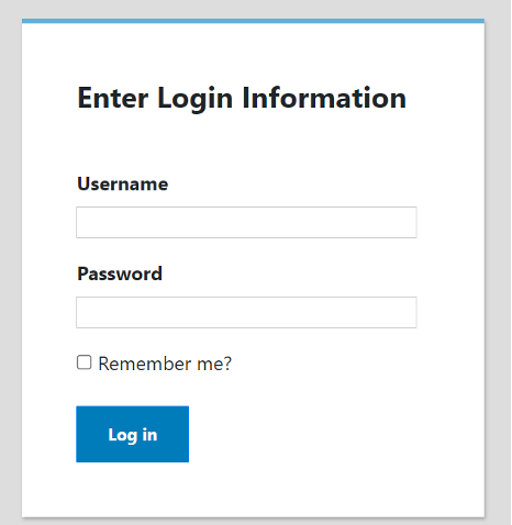 Screenshot of Employer login screen